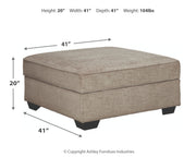Bovarian 4-Piece Sectional with Ottoman in Stone - PKG016152