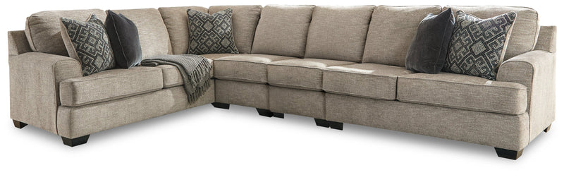 Bovarian 4-Piece Sectional with Ottoman in Stone - PKG016153