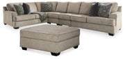 Bovarian 4-Piece Sectional with Ottoman in Stone - PKG016153