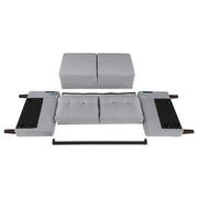 Bowen 2-piece Upholstered Track Arm Tufted Sofa Set Grey - 506781-S2