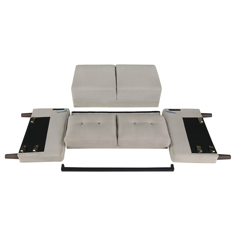 Bowen 3-piece Upholstered Track Arm Tufted Sofa Set Beige - 506785-S3