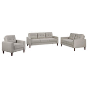 Bowen 3-piece Upholstered Track Arm Tufted Sofa Set Beige - 506785-S3