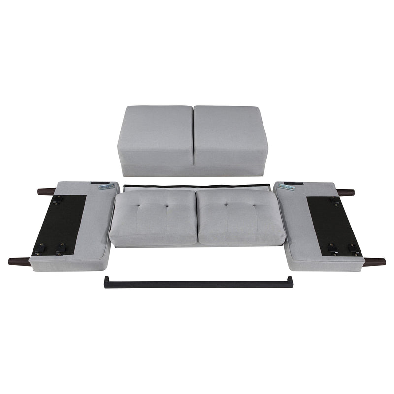 Bowen 3-piece Upholstered Track Arm Tufted Sofa Set Grey - 506781-S3