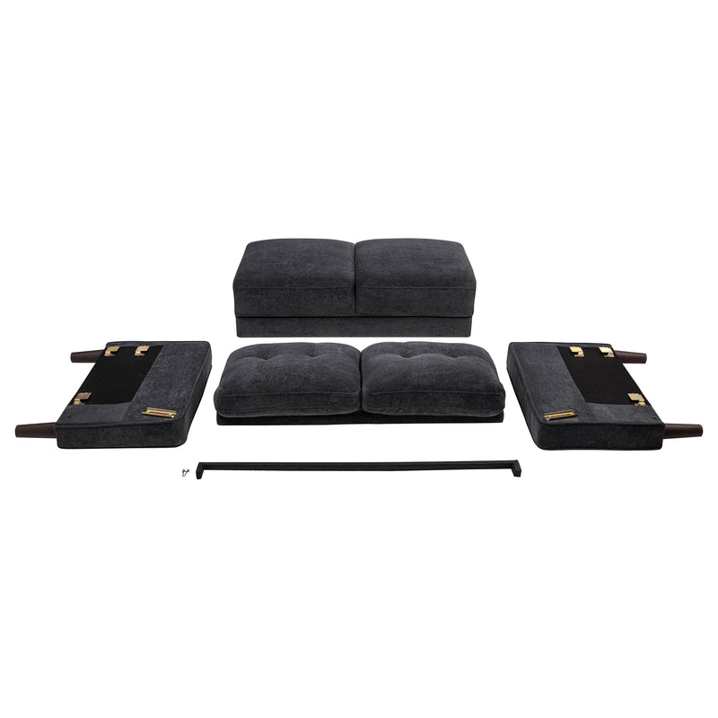 Bowen II 2-piece Upholstered Track Arm Sofa Set Steel Grey - 509981-S2