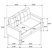 Bowen II 2-piece Upholstered Track Arm Sofa Set Steel Grey - 509981-S2