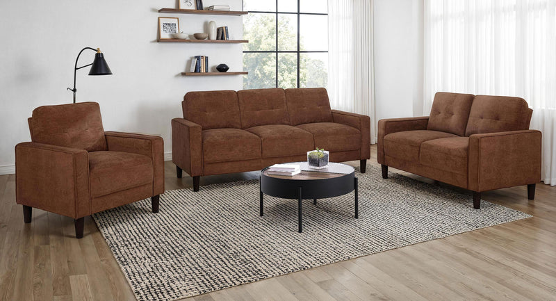 Bowen II Fabric Upholstered Track Arm Accent Chair Rust - 509973