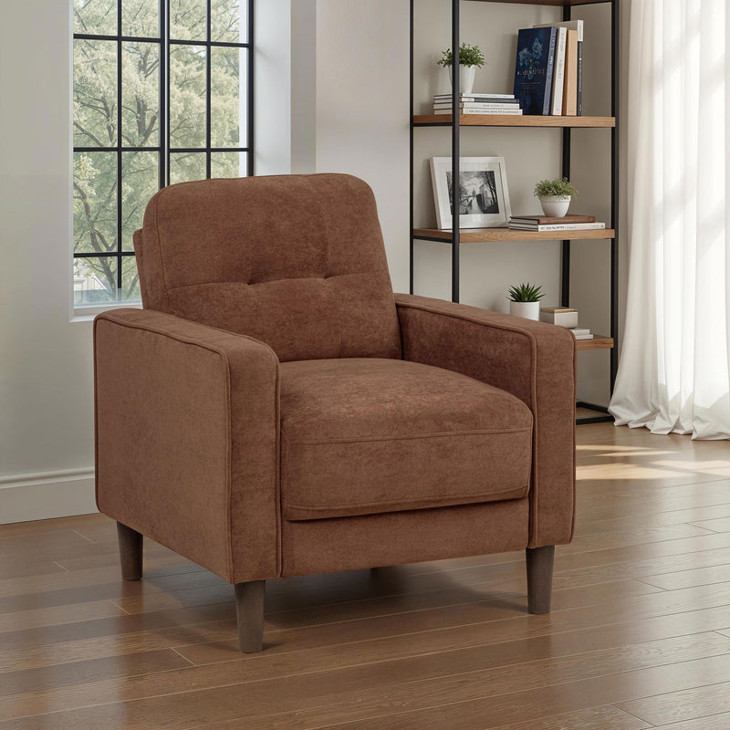Bowen II Fabric Upholstered Track Arm Accent Chair Rust - 509973