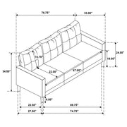 Bowen II Fabric Upholstered Track Arm Sofa Rust - 509971