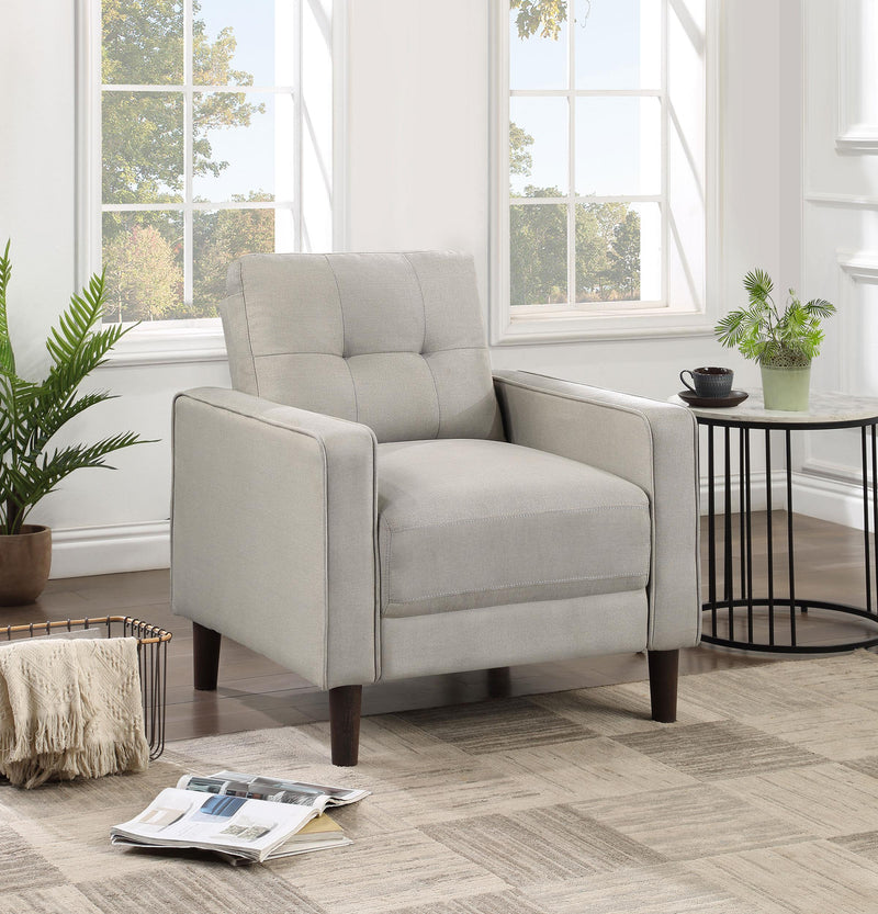 Bowen Upholstered Track Arm Tufted Accent Chair Beige - 506787
