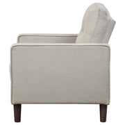 Bowen Upholstered Track Arm Tufted Accent Chair Beige - 506787