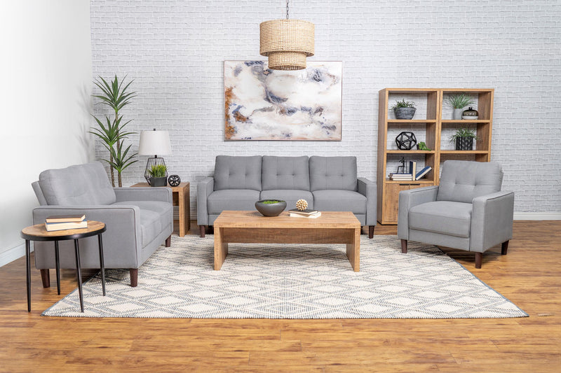 Bowen Upholstered Track Arm Tufted Accent Chair Grey - 506783