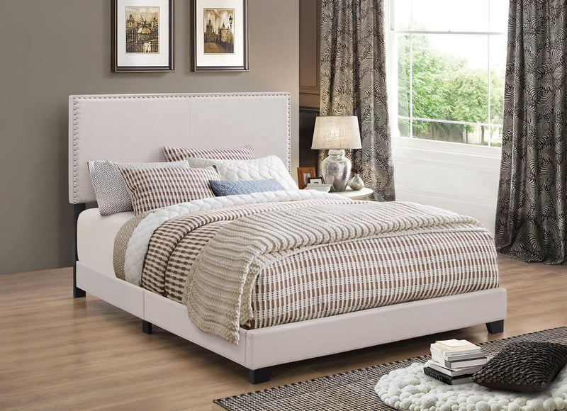 Boyd Upholstered Twin Panel Bed Ivory - 350051T