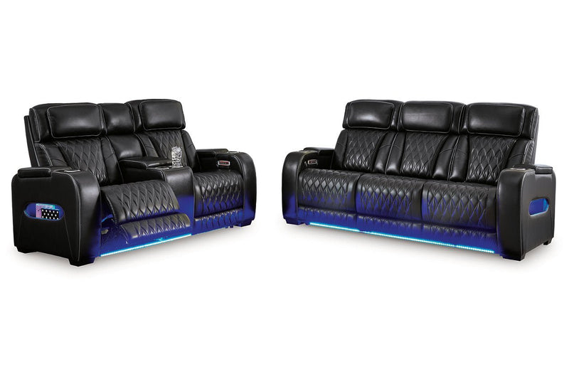 Boyington Black Power Reclining Living Room Set - Gate FurniturePower Reclining Living Room Set