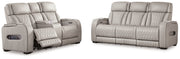Boyington Sofa, Loveseat Recliner in Gray - Gate FurniturePower Reclining Living Room Set