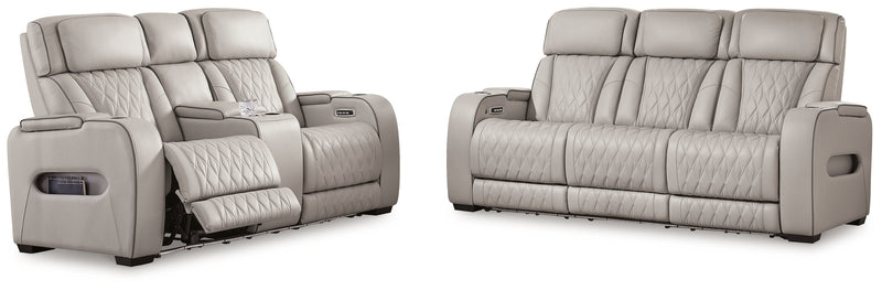 Boyington Sofa, Loveseat Recliner in Gray - Gate FurniturePower Reclining Living Room Set