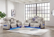 Boyington Sofa, Loveseat Recliner in Gray - Gate FurniturePower Reclining Living Room Set