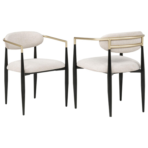 Bradbury Fabric Upholstered Dining Arm Chair Beige (Set of 2) - 182692