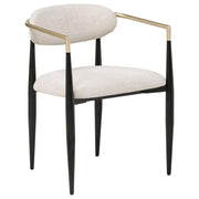 Bradbury Fabric Upholstered Dining Arm Chair Beige (Set of 2) - 182692