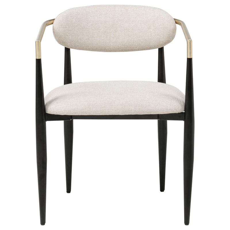 Bradbury Fabric Upholstered Dining Arm Chair Beige (Set of 2) - 182692
