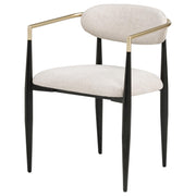Bradbury Fabric Upholstered Dining Arm Chair Beige (Set of 2) - 182692