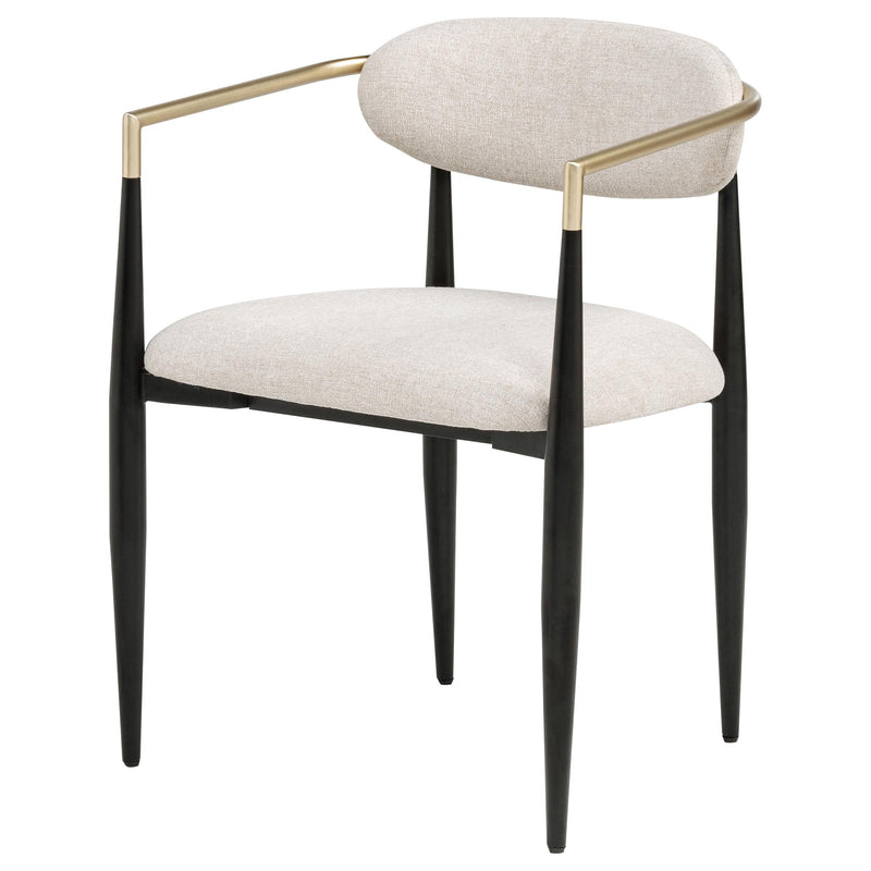 Bradbury Fabric Upholstered Dining Arm Chair Beige (Set of 2) - 182692