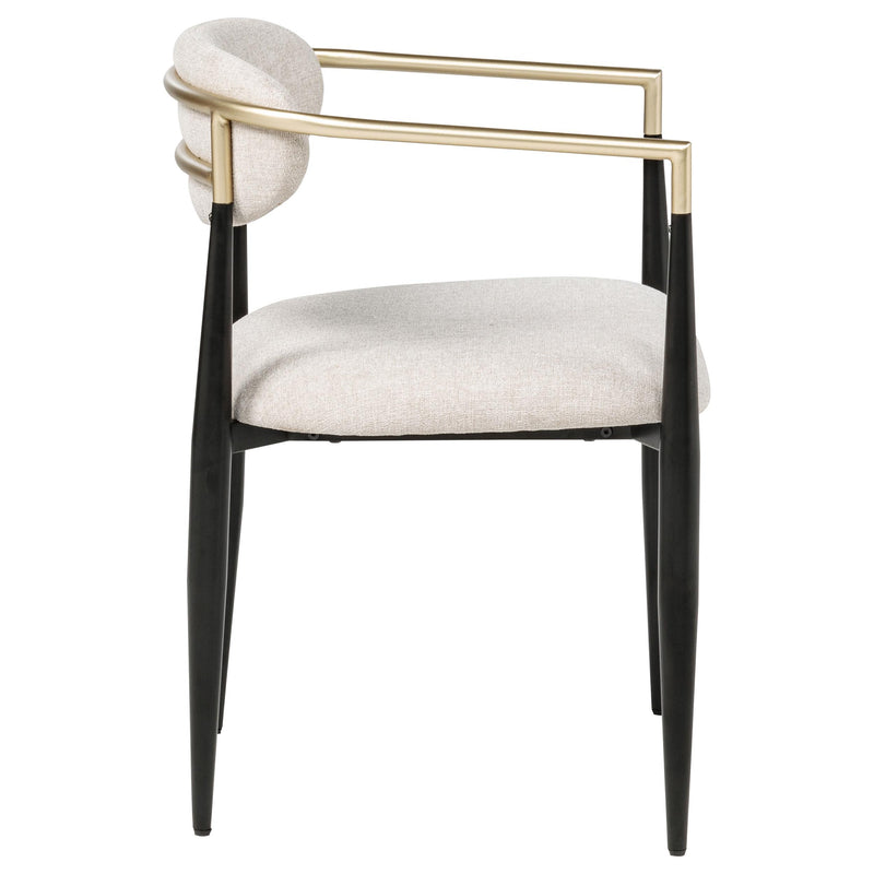 Bradbury Fabric Upholstered Dining Arm Chair Beige (Set of 2) - 182692