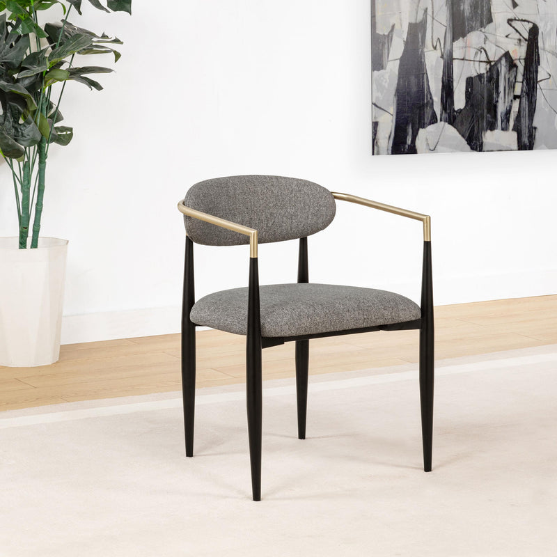 Bradbury Fabric Upholstered Dining Arm Chair Grey (Set of 2) - 182682