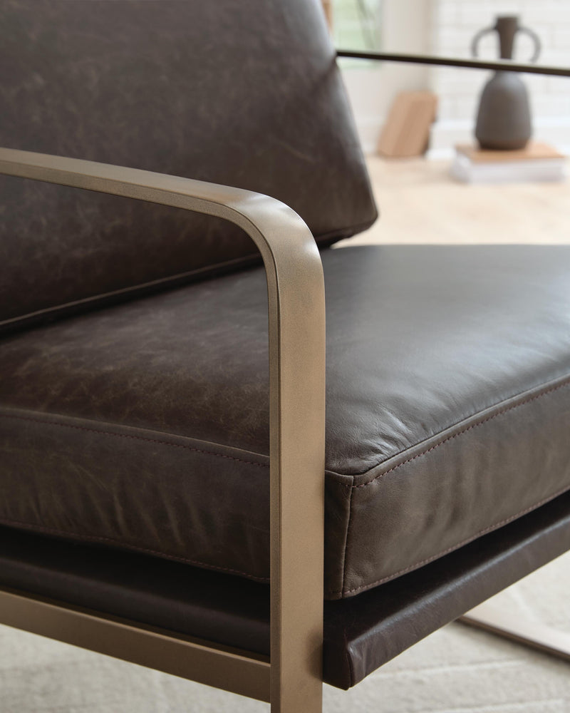 Bradett Dark Brown/Gold Finish Accent Chair - A3000763