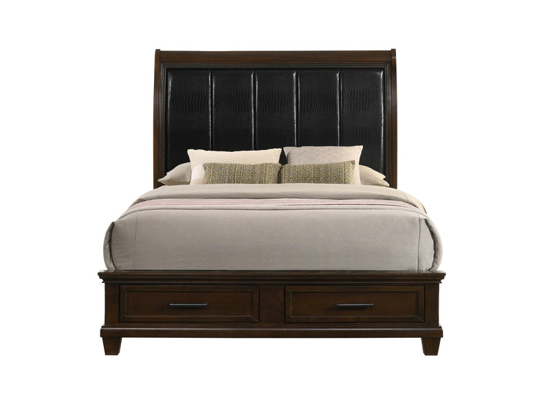 Bradford - Brown Storage King Bed with Upholstered Headboard - B326-K-Bed