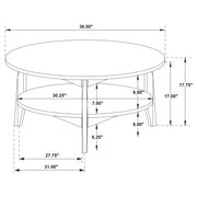 Bradley 2-Piece Round SmartTop Coffee Table Set Grey and Natural - 706448-S2