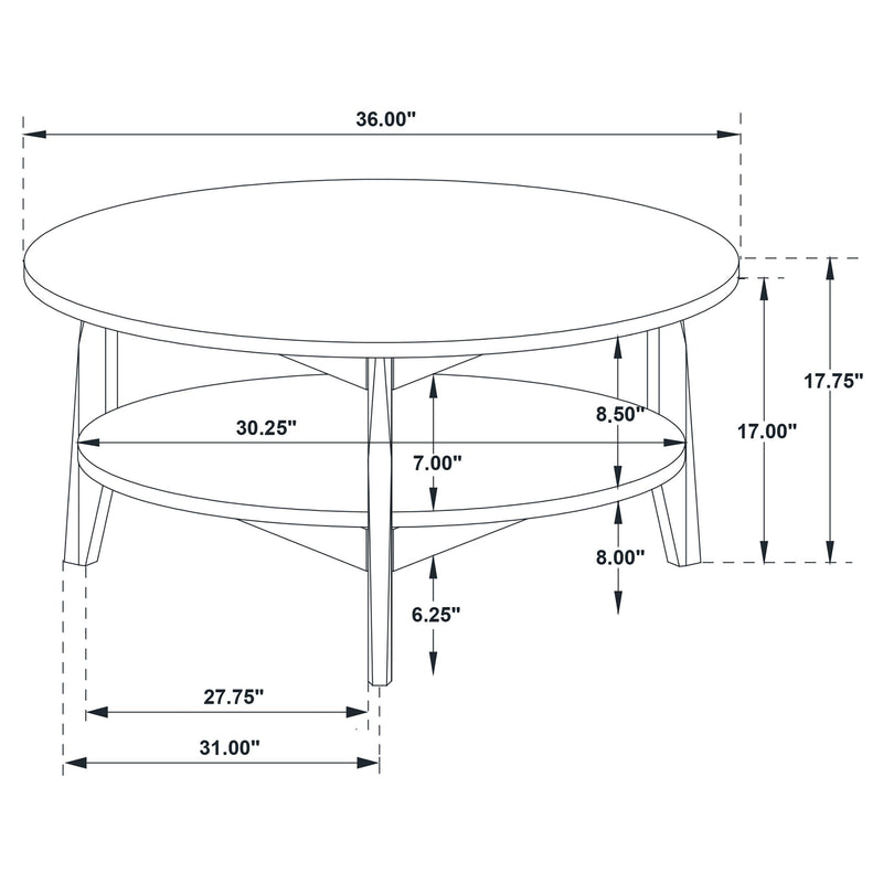 Bradley 2-Piece Round SmartTop Coffee Table Set Grey and Natural - 706448-S2