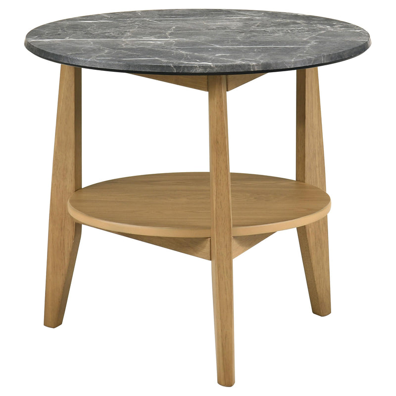 Bradley 2-Piece Round SmartTop Coffee Table Set Grey and Natural - 706448-S2