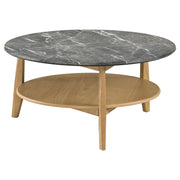 Bradley 2-Piece Round SmartTop Coffee Table Set Grey and Natural - 706448-S2