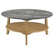 Bradley 2-Piece Round SmartTop Coffee Table Set Grey and Natural - 706448-S2