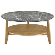 Bradley 2-Piece Round SmartTop Coffee Table Set Grey and Natural - 706448-S2