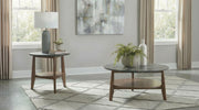 Bradley Round SmartTop Cocktail Coffee Table Smokey Grey and Brown - 706458