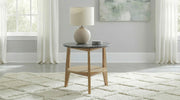 Bradley Round SmartTop End Side Table Grey and Natural - 706447