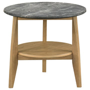 Bradley Round SmartTop End Side Table Grey and Natural - 706447