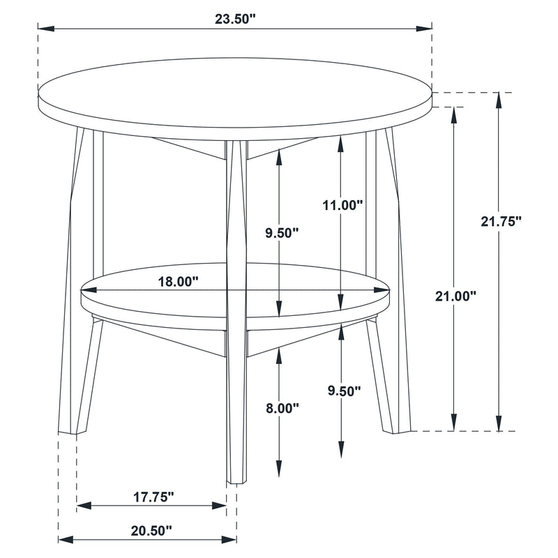 Bradley Round SmartTop End Side Table Grey and Natural - 706447