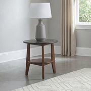 Bradley Round SmartTop End Side Table Smokey Grey and Dark Brown - 706457