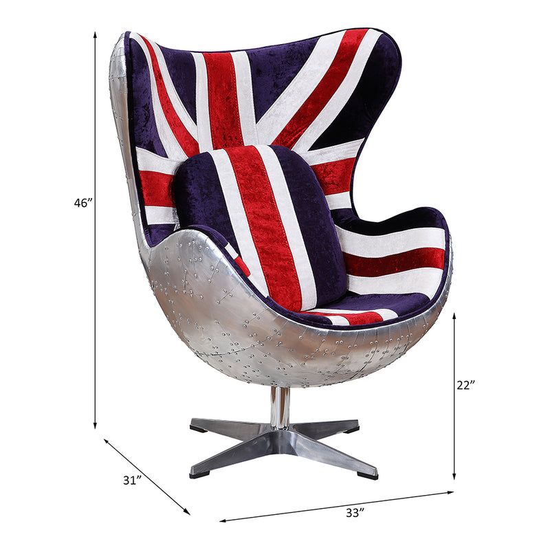 Brancaster British Flag Accent Chair W/Swivel - 59835