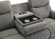 Brande - Gray Manual Recliner Sofa with DDT, Power Source, Cup Holder - L655-S