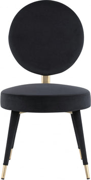 Brandy Velvet Upholstered Dining Chair in Black, Set of 2 - 580Black-C