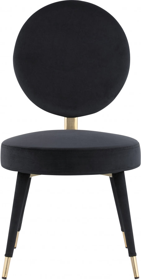 Brandy Velvet Upholstered Dining Chair in Black, Set of 2 - 580Black-C