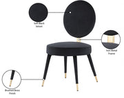 Brandy Velvet Upholstered Dining Chair in Black, Set of 2 - 580Black-C