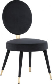 Brandy Velvet Upholstered Dining Chair in Black, Set of 2 - 580Black-C