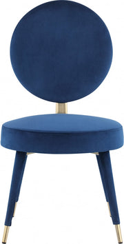 Brandy Velvet Upholstered Dining Chair in Blue, Set of 2 - 580Navy-C