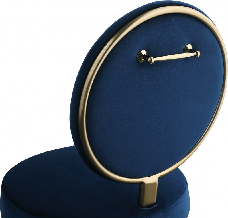 Brandy Velvet Upholstered Dining Chair in Blue, Set of 2 - 580Navy-C