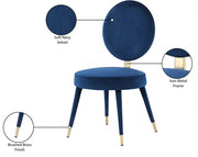 Brandy Velvet Upholstered Dining Chair in Blue, Set of 2 - 580Navy-C