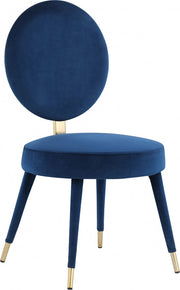 Brandy Velvet Upholstered Dining Chair in Blue, Set of 2 - 580Navy-C